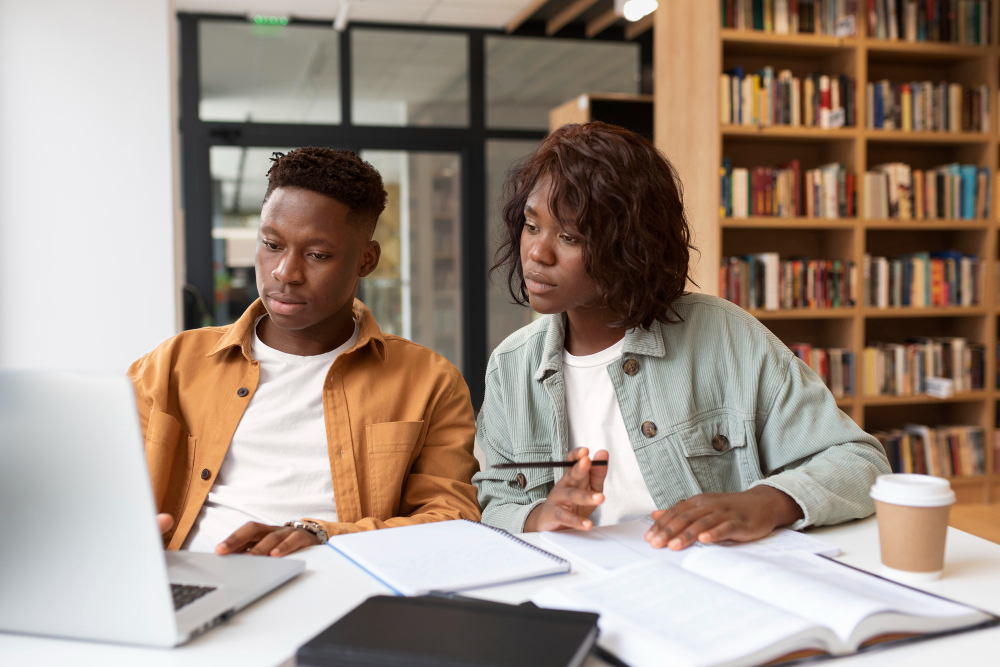 Study group learning in the library